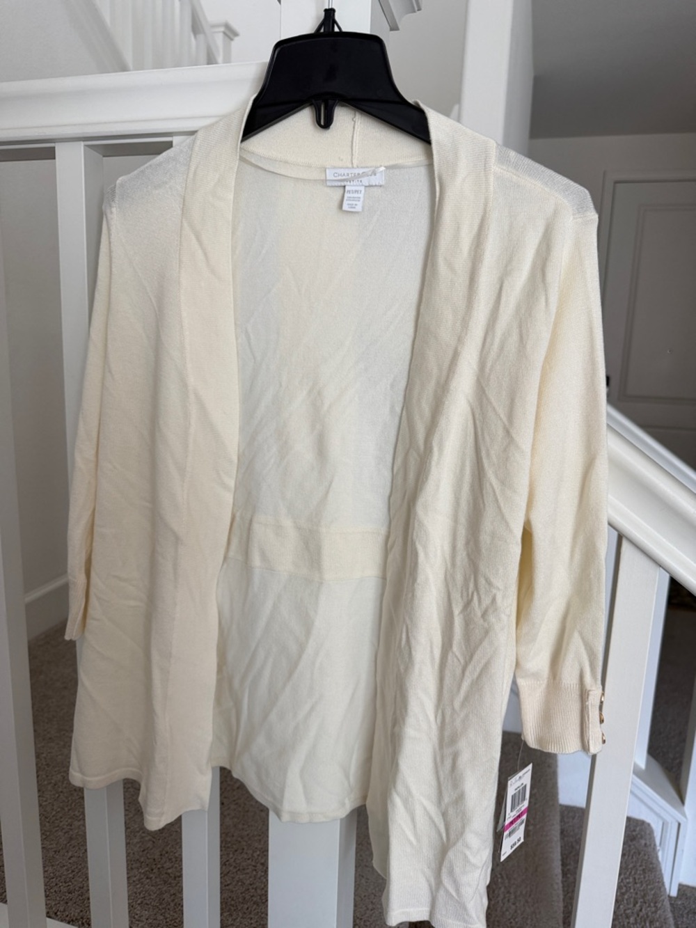 Charter Club Ivory Open-Front Lightweight Women's Cardigan